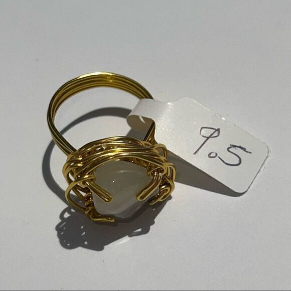 ✨ AGATE WIREWRAPPED GENUINE GEMSTONE CHUNKY RING ✨ - Picture 4 of 4